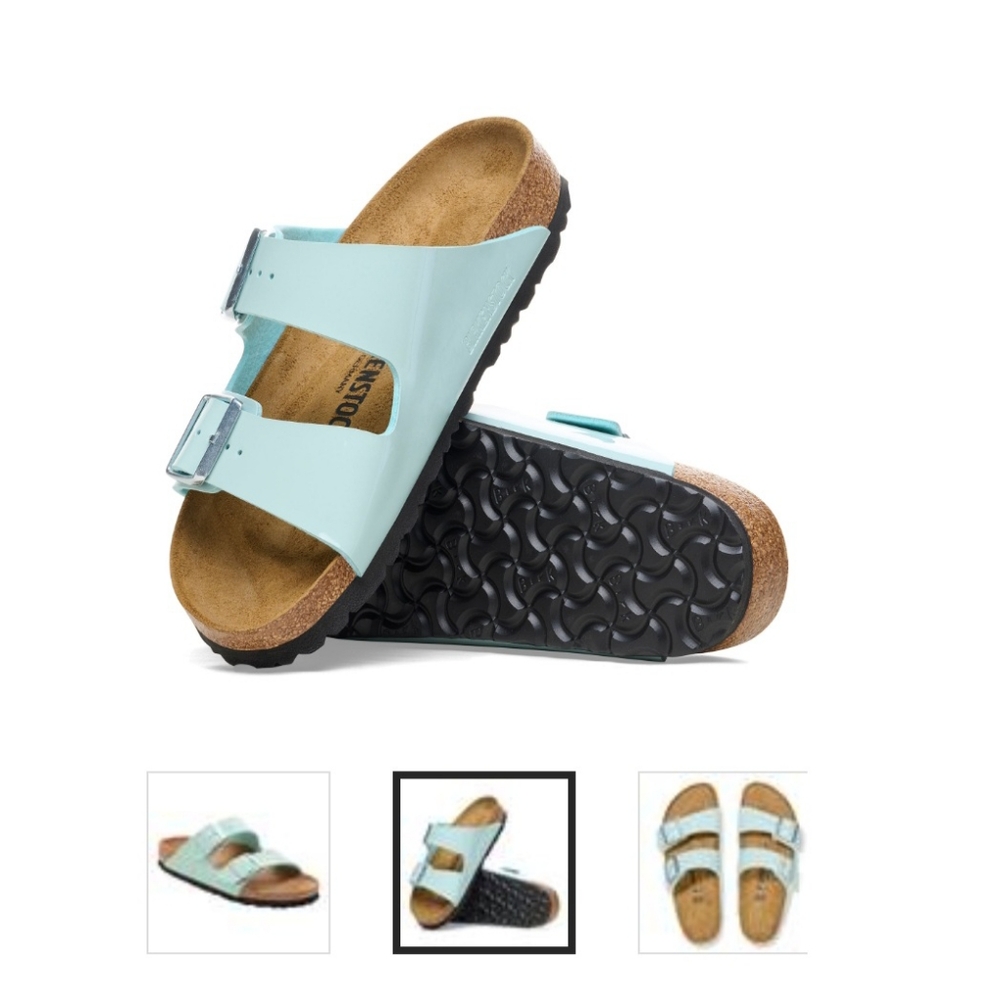 BIRKENSTOCK Arizona Patent Surf Green Sz 40 US 9.5 Medium/Narrow width - Picture 3 of 9